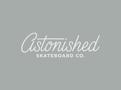 Astonished Skateboard Co. branding clean identity lettering logo logotype mark script simple type wordmark