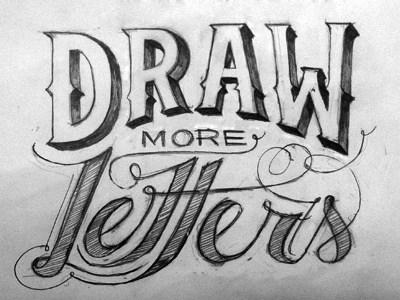 Resolution no.3 hand drawn type sketchbook