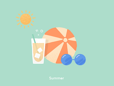 Summer Illo beach ball branding email illustration product summer sunglasses texture vector