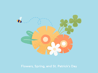 Flowers, Spring, St. Patrick's bee branding email floral flowers illustration product seasons texture vector