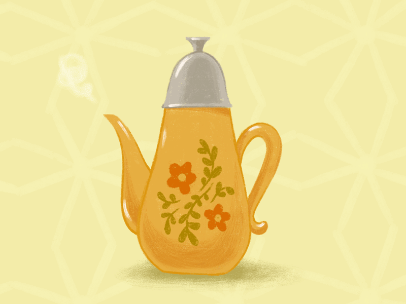 Bouncing Teapot animation character drawing illustration texture