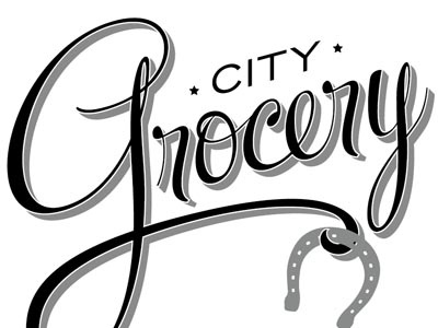 In Progress logo restaurant script typography