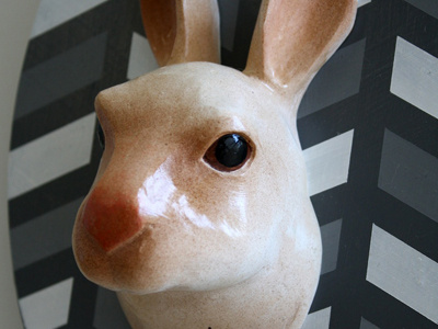 Herringbone Bunny herringbone pattern rabbit trophy