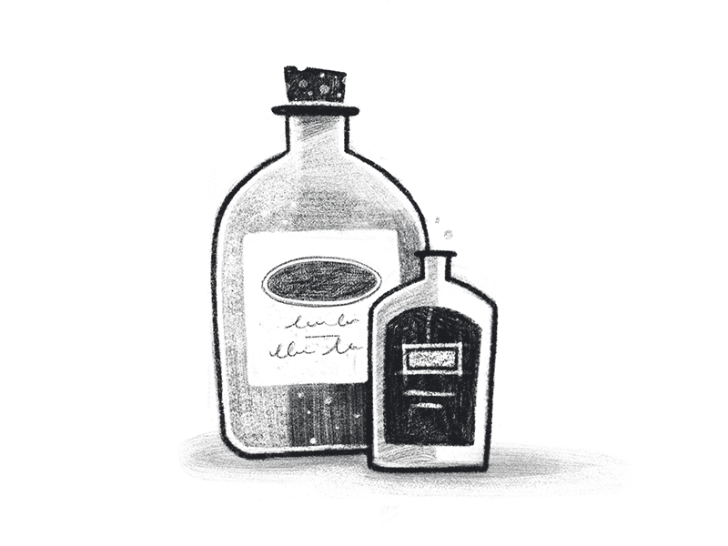 Poisonous brush ink illustration inktober ipad