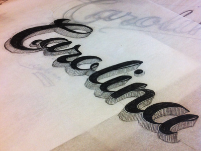 Carolina carolina hand drawn lettering script