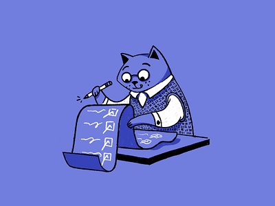 Business Cat cat character drawing editorial illustration release notes texture