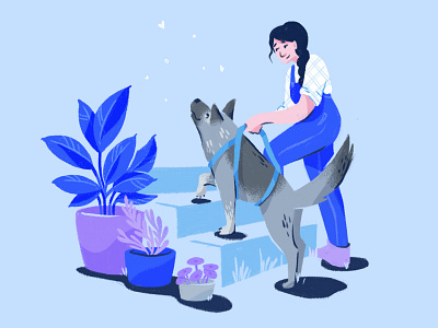 Senior Doggos character dog editorial illustration illustration texture