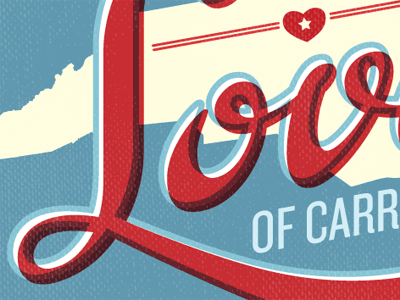 Carrboro Love poster texture type