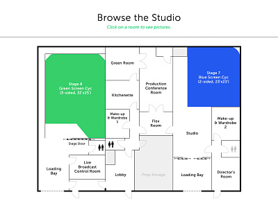 Atlanta North Studios - Interactive Floorplan design front end illustration interaction design light box ux vector web app design