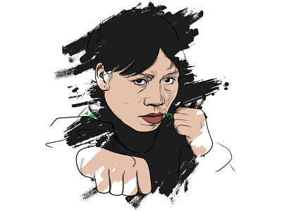 Mary Kom business illustration design digital art digital illustration graphic design illustration mary kom minimalist olympics pen and ink portrait sketch sports sports person woman