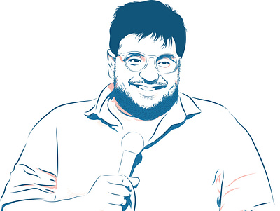 Sundeep Sharma business illustration comedian design digital art digital illustration graphic design illustration minimalist pen and ink portrait sketch stand up comedy sundeep sharma