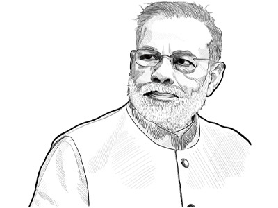 Narendra Modi illustration portrait