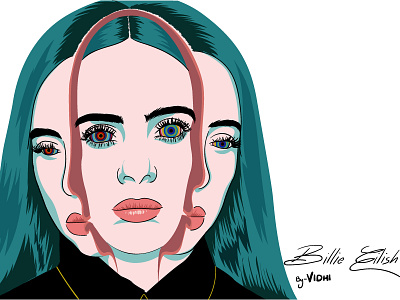 Billie Eilish illustration portrait vector