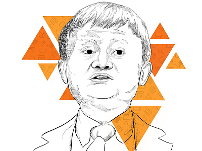 jack Ma illustration minimalist portrait