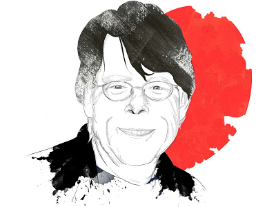 stephen king birthday illustration portrait