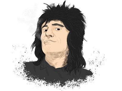 ronnie wood illustration portrait