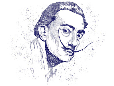 Salvador Dali business illustration digital art digital illustration illustration illustrator pen and ink portrait salvador dali sketch