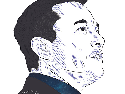 Elon Musk business illustration design digital art digital illustration illustration illustrator minimalist pen and ink portrait vector