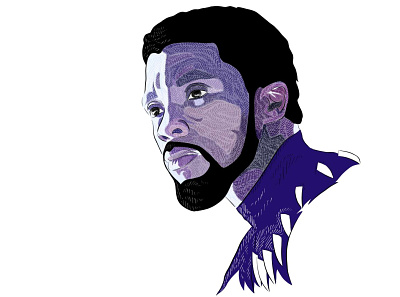 Chadwick Boseman (Black Panther) birthday business illustration design digital art digital illustration graphic design illustration minimalist pen and ink portrait sketch vector