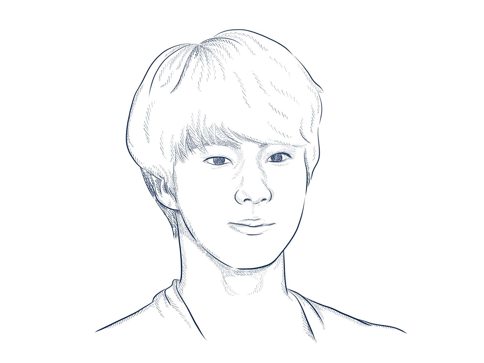 Light Arts - another sketch of bts member Jin. ^^ confused sexy gaze ^^