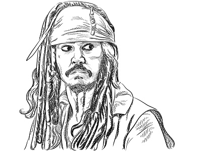 "Captain" Jack Sparrow actor business illustration design digital art digital illustration graphic design illustration illustrator minimalist pen and ink portrait sketch vector