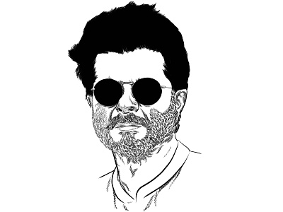 Anil Kapoor birthday business illustration design digital art digital illustration graphic design illustration minimalist pen and ink portrait sketch