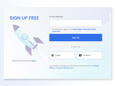 Daily UI #001 • Sign Up dailyui design sign up ui ux