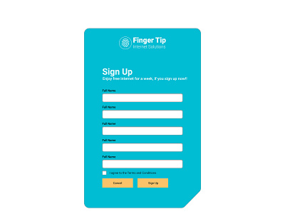 Sign Up challenge dailyui sign up