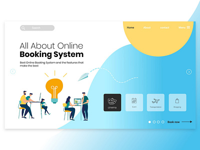 Online Booking System design dribble illustration redesign ui