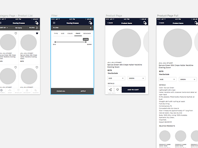 Mobile Shopping app wireframes by Monica Chow on Dribbble