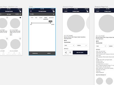 Mobile Shopping app wireframes ui ux wireframes wireframing