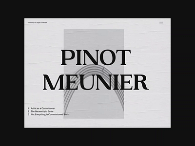 Explorations - Pinot Meunier 3d branding concept design illustration minimal motion portfolio typography ui ui design ux web web design website