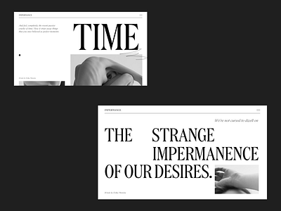 Impermanence Project Shots 3d concept design graphic design portfolio typography ui ux web web design website