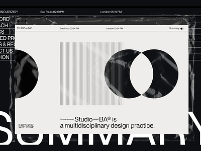 Studio—BA® - Nominated for Mobile Site of the Year 3d agency branding motion portfolio product design typography ui ux web web design website