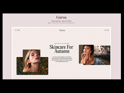 Garoa Site of the Day on Typewolf beauty branding design ecommerce ecommerce design minimal motion design portfolio typography ui web design website websites
