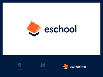 eSchool.mn college education education logo flat graduation hat icon logo minimal school school logo technology logo