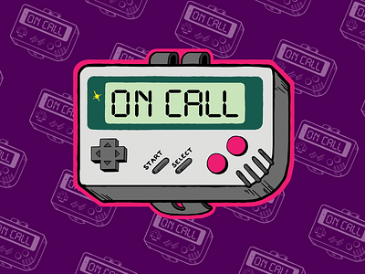 Button On Call Sticker gameboy graphics illustration oncall retro sticker