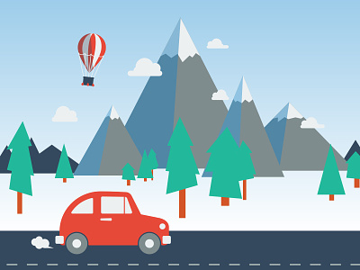 Adventure adventure balloon illustration mountains outdoors trees