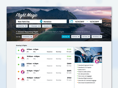 UI Exercise - Flight Search Results exercise search ui web