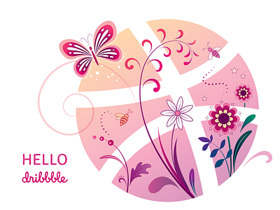 Hello dribbble! debut first shot hello hello dribbble illustration olya leroy