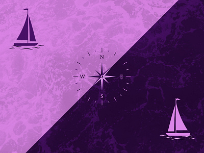 Direction boat compass design direction illustration olya leroy purple sailing