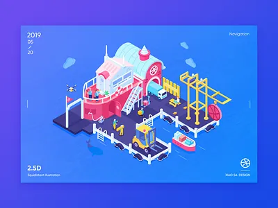 2.5d illustration Isometric illustrations 2.5d ui ux 向量 插图