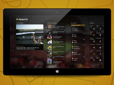 SAPO Desporto Hub - Windows 8 desporto news sapo sapo desporto sports tablet tablets ui win 8 win8 windows windows 8