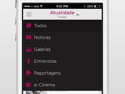 Slide Menu cinema design ios ios6 movie movies news sapo slide menu ui