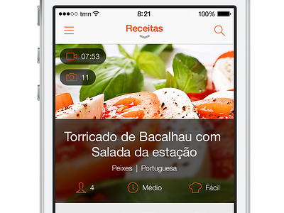 SAPO Sabores - Recipes List comida cook cooking cozinha food ios ios7 iphone recipe sabores sapo ui