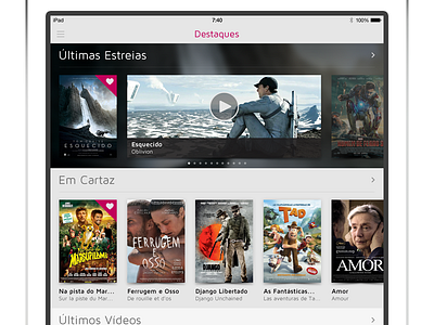 SAPO Cinema iPad - Featured Movies cinema featured ios ios8 ipad ipad mini movie movies sapo ui video videos