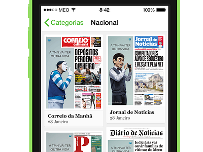 SAPO Jornais - Newspapers Covers covers ios ipad iphone jornais news newspapers sapo sapo jornais ui