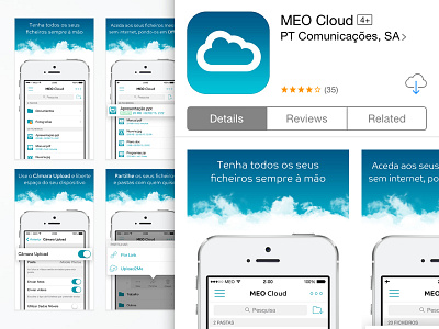 MEO Cloud - App Store animation app cloud download files ios ipad iphone meo mobile ui upload