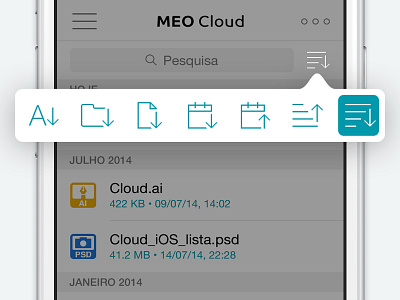 MEO Cloud - Filter app cloud download files filter ios ipad iphone meo mobile ui upload