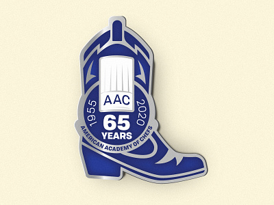 ACF AAC 65 Anniversary Pin mockup branding chef dallas design enamel pin illustration illustrator vector